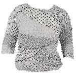 Silky Touch Popcorn - Queen Three Quarter Sleeve  - Multi Dots White-Black