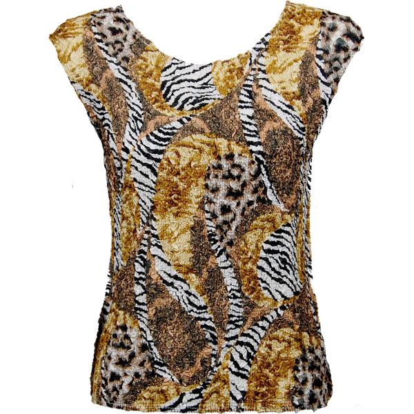 Wholesale 836 - Ultra Light Crush Cap Sleeve Tops Safari Gold - One Size Fits Most