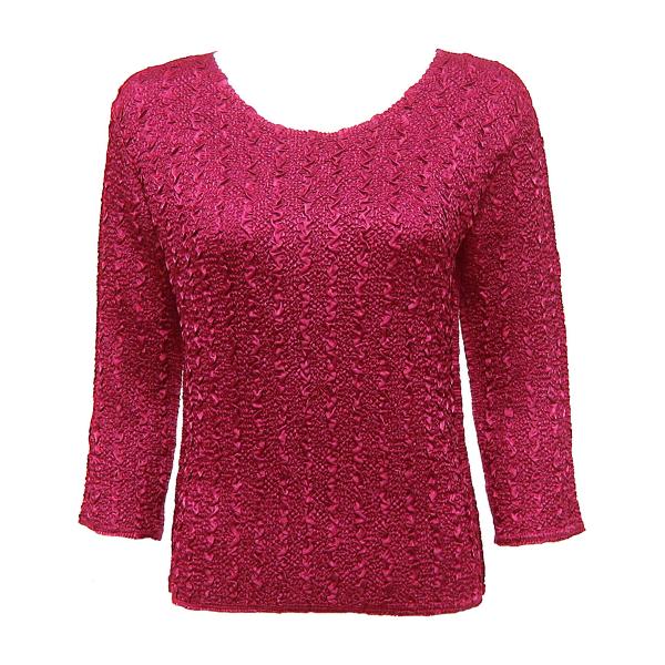 Wholesale 837 - Ultra Light Crush Three Quarter Sleeve Tops Solid Berry - One Size Fits Most