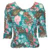 Six Georgette Popcorn 3/4 - Rose Paisley Turquoise-Pink