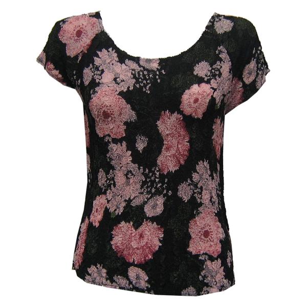 Wholesale 844  - Magic Crush Georgette Cap Sleeve Tops Floral Stencil Pink - One Size Fits Most