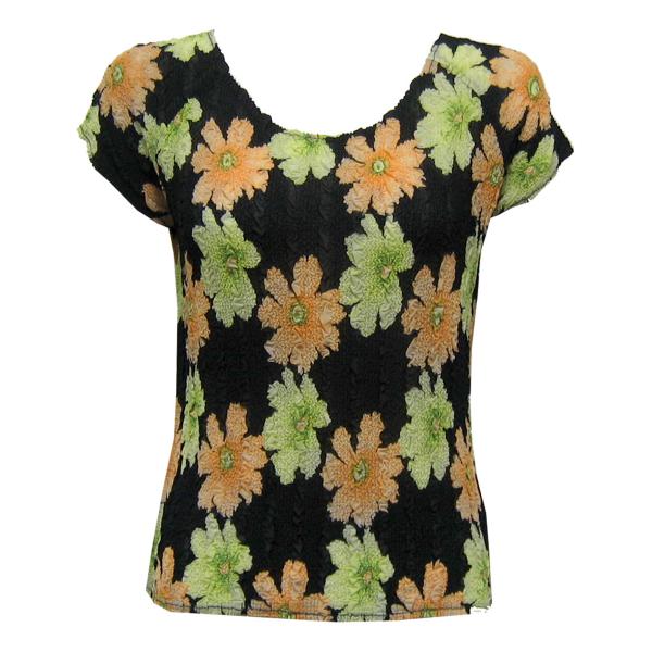 Wholesale 844  - Magic Crush Georgette Cap Sleeve Tops Hibiscus Peach-Green - One Size Fits Most