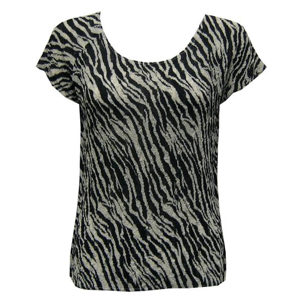 Wholesale 844  - Magic Crush Georgette Cap Sleeve Tops Zebra Stripe - One Size Fits Most