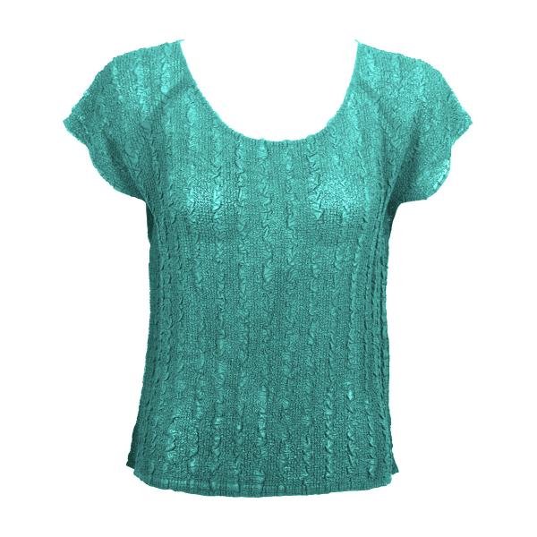 Wholesale 844  - Magic Crush Georgette Cap Sleeve Tops Solid Seafoam - One Size Fits Most