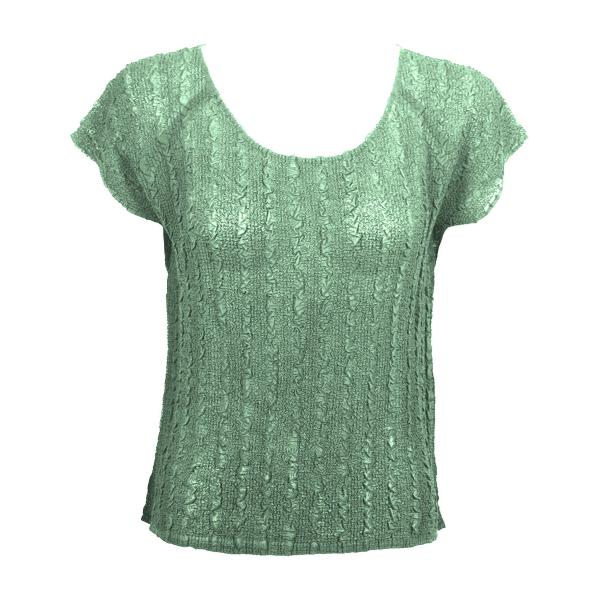 Wholesale 844  - Magic Crush Georgette Cap Sleeve Tops Solid Light Moss - One Size Fits Most