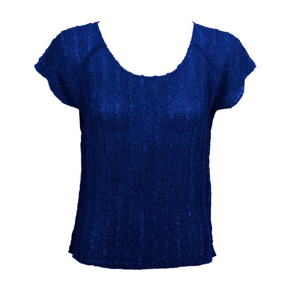 Wholesale 844  - Magic Crush Georgette Cap Sleeve Tops Solid Royal  - One Size Fits Most
