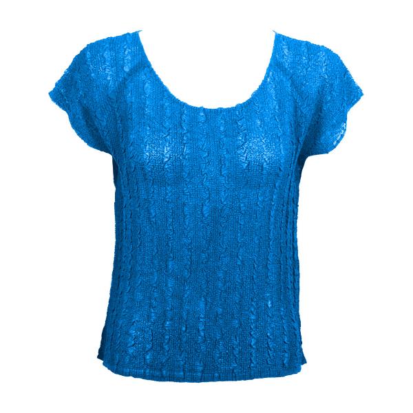 Wholesale 844  - Magic Crush Georgette Cap Sleeve Tops Solid Cornflower Blue - One Size Fits Most