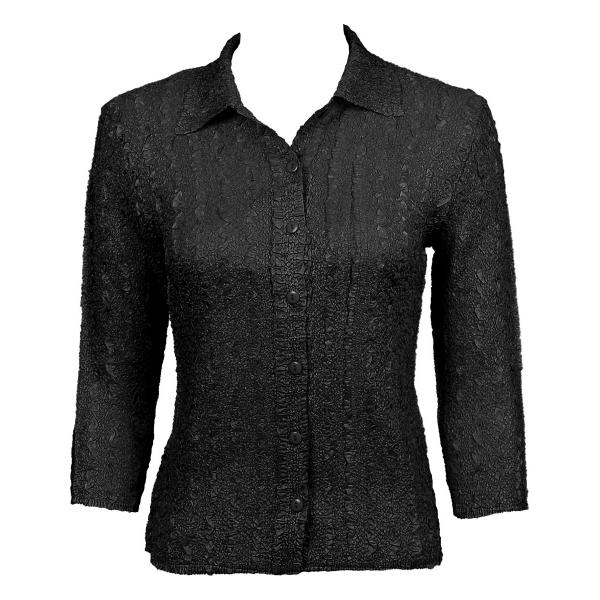Wholesale 925 - Ultra Light Crush Blouses Solid Black - One Size Fits Most