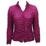 Georgette Popcorn - Cardigan - Solid Raspberry