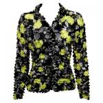Georgette Popcorn - Cardigan -  Black-Kiwi Floral