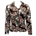 Georgette Popcorn - Cardigan -  Chocolate-Ivory Floral