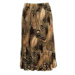 Skirts - Satin Micro Pleat - Calf Length  -  Swirl Animal