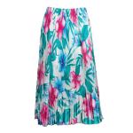 Skirts - Satin Micro Pleat - Calf Length  -  Bright Bouquet