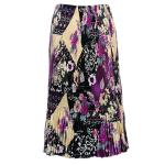 Skirts - Satin Micro Pleat - Calf Length  -  Raspberry Sherbet Abstract