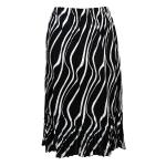 Skirts - Satin Micro Pleat - Calf Length  -  Ribbon Black-White