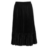Skirts - Satin Micro Pleat - Calf Length  - Solid Black