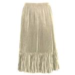 Skirts - Satin Micro Pleat - Calf Length  - Solid Beige