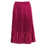 Skirts - Satin Micro Pleat - Calf Length  - Solid Berry
