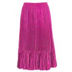 Skirts - Satin Micro Pleat - Calf Length  - Solid Magenta