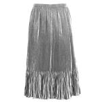 Skirts - Satin Micro Pleat - Calf Length  - Solid Silver