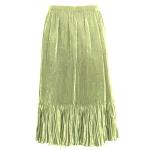 Skirts - Satin Micro Pleat - Calf Length  - Solid Celery