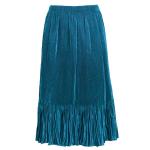 Skirts - Satin Micro Pleat - Calf Length  - Solid Teal