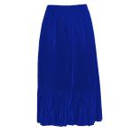 Skirts - Satin Micro Pleat - Calf Length  - Solid Royal