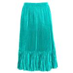 Skirts - Satin Micro Pleat - Calf Length  - Solid Aqua