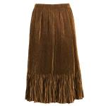 Skirts - Satin Micro Pleat - Calf Length  - Solid Nutmeg