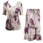 Sets Satin Mini Pleat - Half Sleeve V-Neck - Olive-Raspberry Leaf