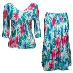 Sets Satin Mini Pleat - Three Quarter Sleeve - Bright Bouquet