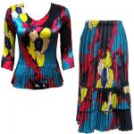 Sets Satin Mini Pleat - Three Quarter Sleeve - Cukoo Blue