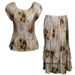Sets Satin Mini Pleat - Cap / Skirt  - Beige Floral