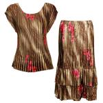 Sets Satin Mini Pleat - Cap / Skirt  - Marble Floral-Taupe