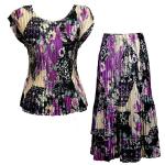 Sets Satin Mini Pleat - Cap / Skirt  - Raspberry Sherbet Abstract