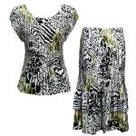 Sets Satin Mini Pleat - Cap / Skirt  - Reptile Floral-Green