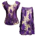 Sets Satin Mini Pleat - Cap / Skirt  - Rose Floral-Purple