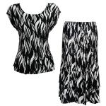 Sets Satin Mini Pleat - Cap / Skirt  - White Buds on Black