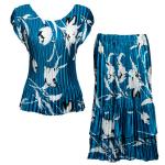 Sets Satin Mini Pleat - Cap / Skirt  - White Tulips on Teal