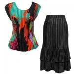 Sets Satin Mini Pleat - Cap / Skirt  - Cukoo Green - Black Skirt