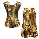 Sets Satin Mini Pleat - Cap / Skirt  - Giraffe Brown
