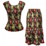 Sets Satin Mini Pleat - Cap / Skirt  - Medallion Gold-Red