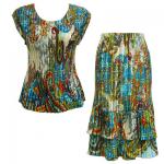 Sets Satin Mini Pleat - Cap / Skirt  - Paisley Plaid Teal