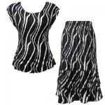 Sets Satin Mini Pleat - Cap / Skirt  - Ribbon Black-White