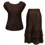 Sets Satin Mini Pleat - Cap / Skirt  - Solid Dark Brown