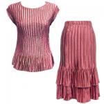 Sets Satin Mini Pleat - Cap / Skirt  - Solid Dusty Rose