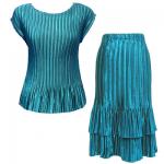Sets Satin Mini Pleat - Cap / Skirt  - Solid Turquoise