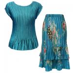 Sets Satin Mini Pleat - Cap / Skirt  - Solid Turquoise - China Teal Skirt