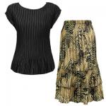 Sets Satin Mini Pleat - Cap / Skirt  - Solid Black - Swirl Animal Skirt