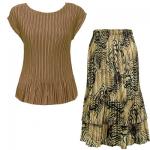 Sets Satin Mini Pleat - Cap / Skirt  - Solid Taupe - Swirl Animal Skirt